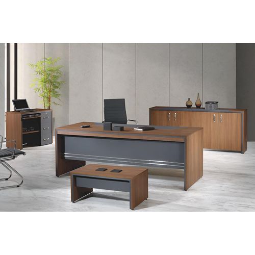 Garnitur Büromöbel Komplettbüro Schreibtisch Set 4tlg Holz Braun Büro