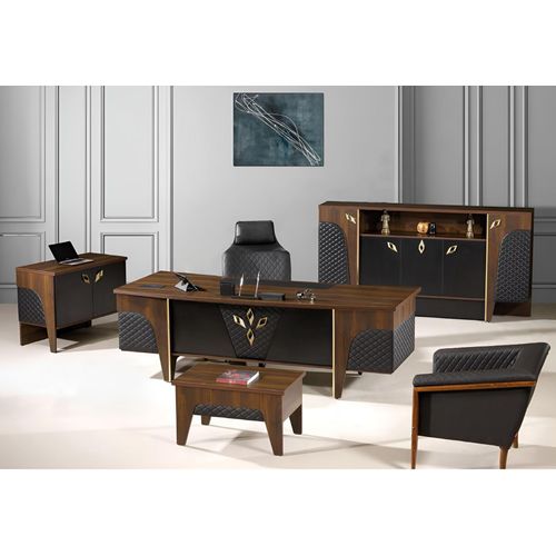 Büromöbel Komplettbüro Schreibtisch Büro Bürotisch Set 4tlg Holz Braun