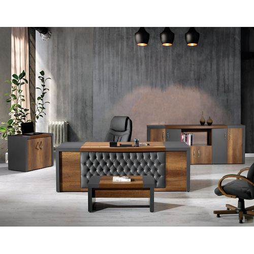 Komplettbüro Büromöbel Schreibtisch Büro Bürotisch Set 4tlg Holz Braun