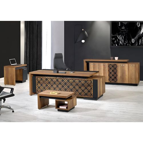 Komplettbüro Büromöbel Schreibtisch Büro Bürotisch Set 4tlg Holz Braun