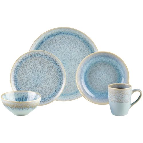 Novel Kombiservice Glossy, Blau, Keramik, 20-teilig, 360 ml, Lfgb, lebensmittelecht, Essen & Trinken, Geschirr, Geschirr-Sets, Kombiservice