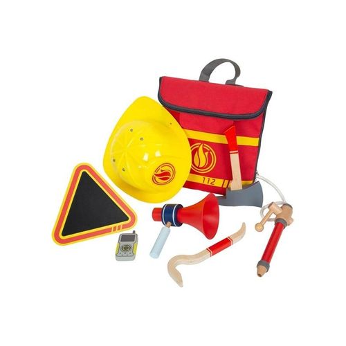 Small Foot - Firefighter Backpack with Wooden Fire Brigade Attributes 8dlg.