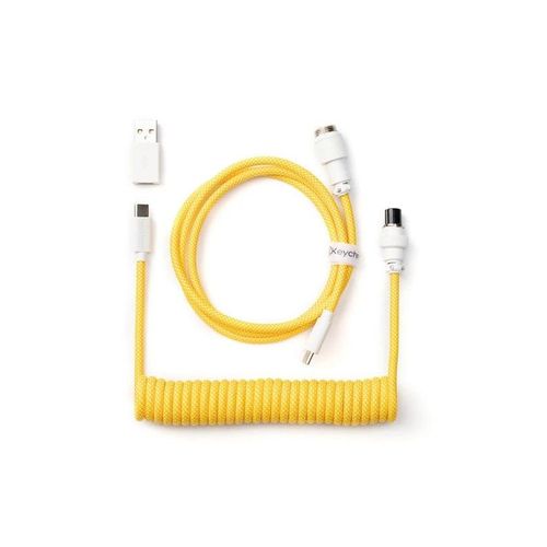 Keychron Coiled Aviator USB-C Cable Straight - Yellow - Upgrade-Zubehör - Gelb