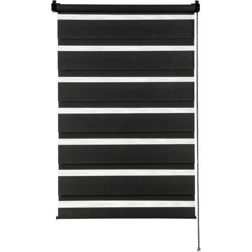 Doppelrollo GARDINIA "Easyfix", schwarz, B:45cm H:150cm, Polyester, Rollos, segmentweise gewebter Stoff