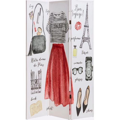 Paravent, weiß, bunt, B:120cm H:180cm T:2,5cm, Stellwände, Paravent