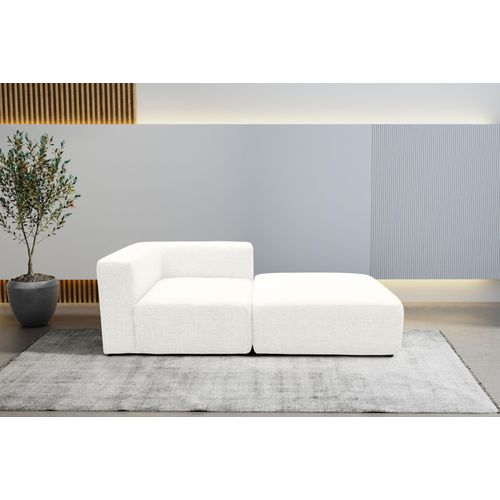Sofa-Eckelement HOME AFFAIRE "Utvik bestehend aus Eckelement und Hocker", weiß, B:108cm H:69cm T:206cm, 95% Polyester, 5% Nylon, Polsterelemente, als Modul oder separat verwendbar