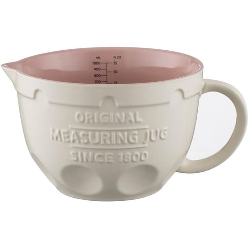 Messbecher MASON CASH, beige (hellbeige), Volumen 1 l, Steingut, Messbecher, 3-in1, zum Abmessen, Mischen und Ausgießen, 1 Liter