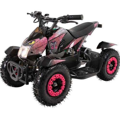 Elektro Kinderquad Cobra | 800 Watt - Pocket Quad bis 24 km/h - Elektroquad - Kinder Fahrzeug - Mini Quad - Elektroauto - Batterie (Pink/Schwarz)