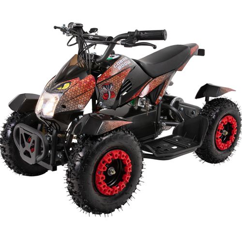 Elektro Kinderquad Cobra | 800 Watt - Pocket Quad bis 24 km/h - Elektroquad - Kinder Fahrzeug - Mini Quad - Elektroauto - Batterie (Rot/Schwarz)