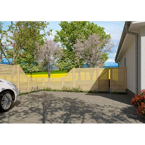 Rhombuszaun Tor 90x180 cm Fichte unbehandelt