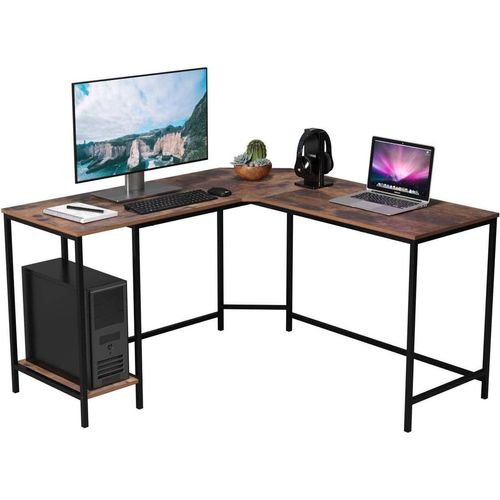 Happyment® Eckschreibtisch – Computertisch – Industrial – Gaming Desk – Vintage – 135 x 75 x 50 cm