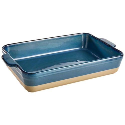 Homeware Profession. Auflaufform, Blau, Braun, Keramik, 3.3 L, rechteckig, 24x7x34 cm, Lfgb, backofengeeignet, Kochen, Auflaufformen