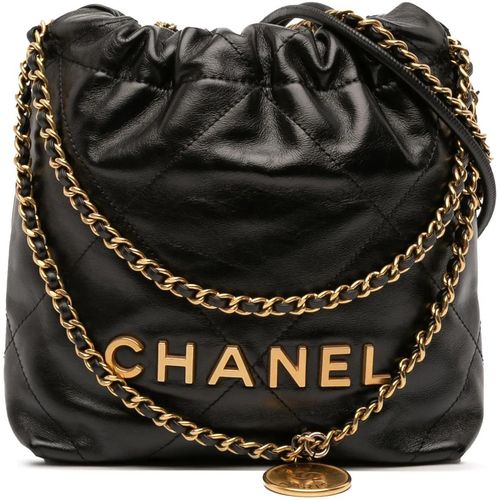 Chanel Hobo Bags - Mini Shiny Calfskin 22 Handbag - Gr. unisize - in Schwarz - für Damen Image