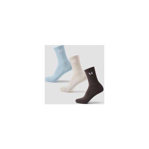 MP Unisex Crew-Socken (3er-Pack) - Kakao/Babyblau/Sand - UK 2-5