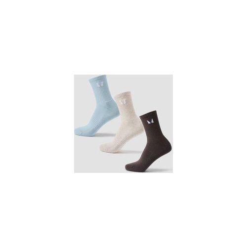 MP Unisex Crew-Socken (3er-Pack) - Kakao/Babyblau/Sand - UK 9-11