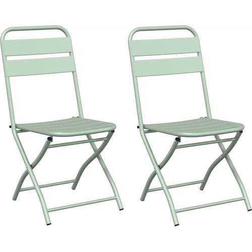 vidaXL Gartenklappstuhl 2 pcs Hellmint 42 x 52 x 82 cm