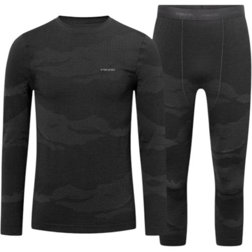 VIKING Base Layer Gasher Herren 3/4 Merino Unterwäsche Set schwarz XXL