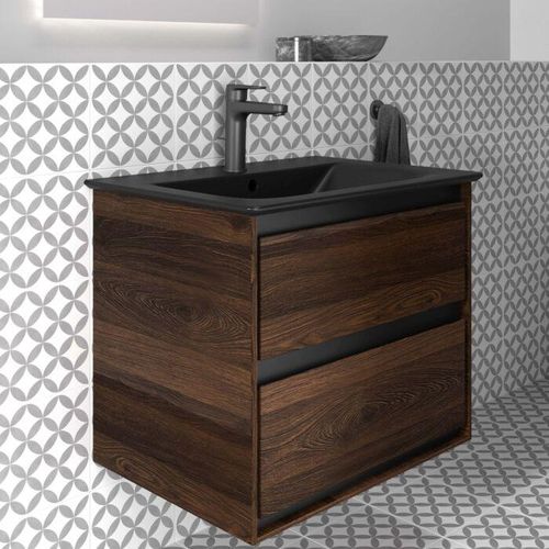 Ideal Standard Connect Air Waschtisch Set schwarz 65cm Waschtisch mit Waschtischunterschrank und Armatur
