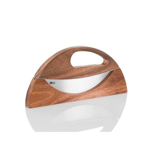 AdHoc Wiegemesser Wave , Holz , Akazie , 19.8x10.2x2.2 cm , Kochen, Küchenmesser, Hack & Wiegemesser