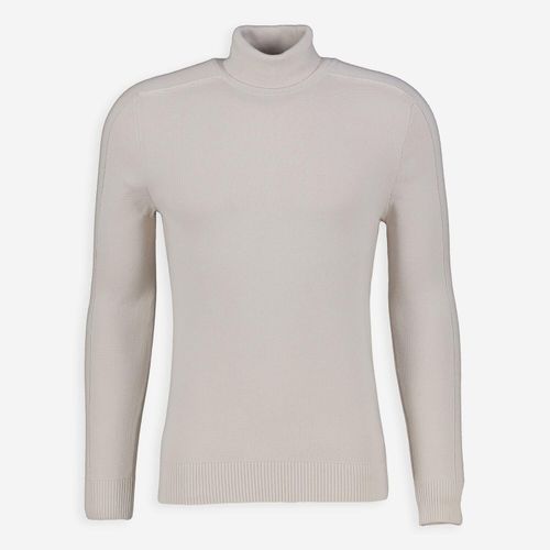 Hellbeigefarbener Pullover mit Rollkragen Image