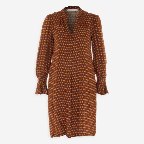 Mehrfarbiges Midikleid mit V-Ausschnitt Image