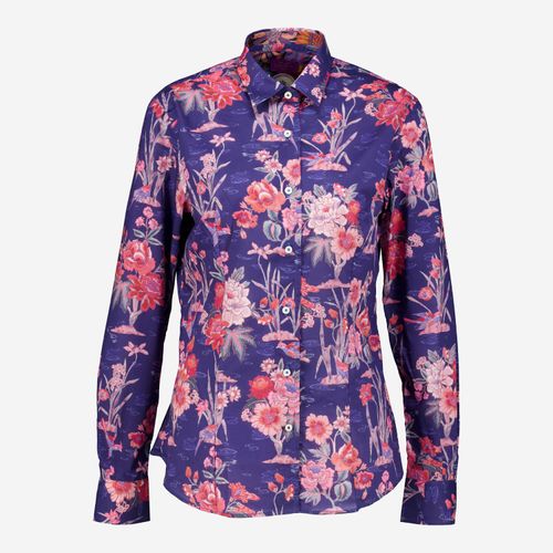 Violette Hemdbluse mit Blumenmuster Image