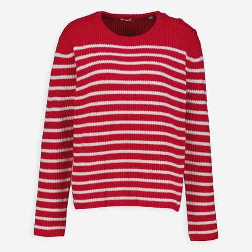 Rot-weißer Pullover aus Wolle Image