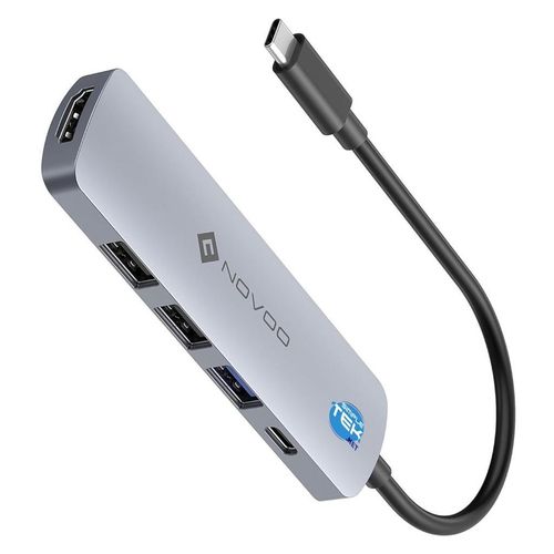 Novoo R5 Pd Lite E USB-C Docking station, 2x USB-A 2.0, 1x USB-A 3.0, 1x USB-C, 1x HDMI Docking-Station