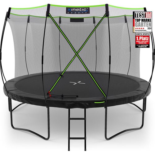 KINETIC SPORTS Trampolin Outdoor 'Ultimate Pro' Ø 244/305/366/427 cm – Gartentrampolin, Kindertrampolin mit Leiter, bis zu 160 kg