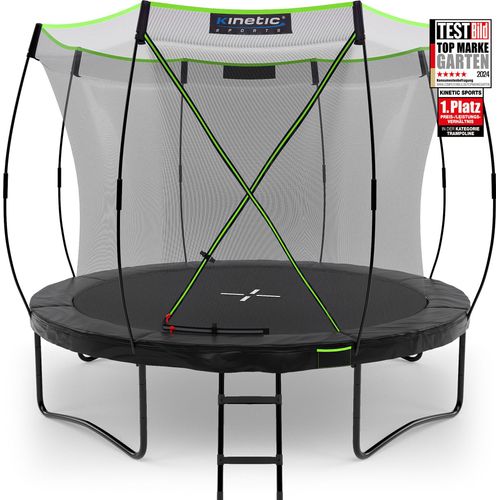 KINETIC SPORTS Trampolin Outdoor 'Ultimate Pro' Ø 244/305/366/427 cm – Gartentrampolin, Kindertrampolin mit Leiter, bis zu 160 kg