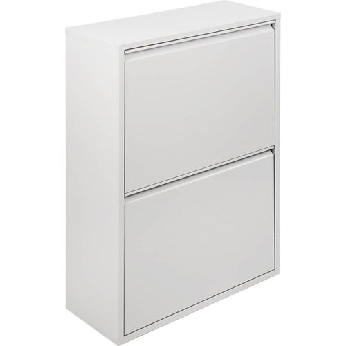 Mülleimer AnuKhatun, Abfalleimer, Behälter zur getrennten Abfallsammlung, Müllschrank, 60x25 h93 cm, Weiß