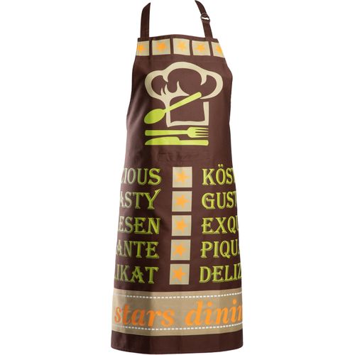 Kochschürze STUCO "Gustoso", bunt (braun, bunt), B:80cm L:85cm, Baumwolle, Schürzen, Kochschürze