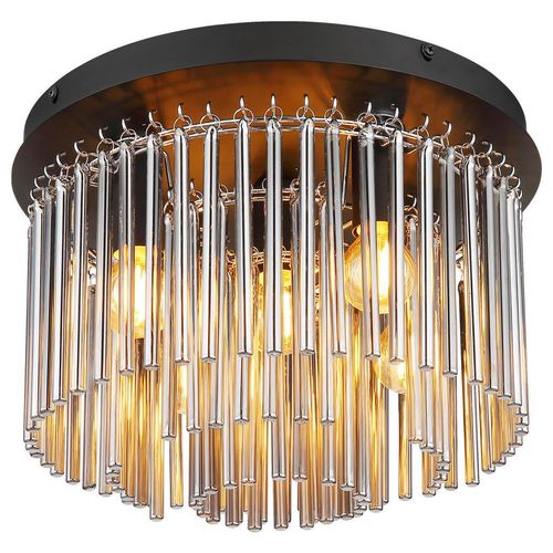 Collet's Monde Deckenleuchte, Schwarz, Chrom, Metall, Glas, 23 cm, Lampen & Leuchten, Innenbeleuchtung, Deckenleuchten