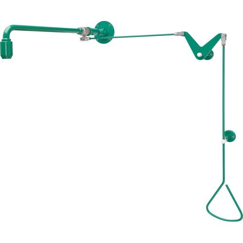 KWC AR Notdusche, Zugstange, Türbereich, grün, Wasser aus Wand