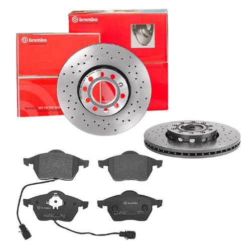 BREMBO Bremsensatz-Vorderachse XTRA LINE / STANDARD Bremsensatz, Scheibenbremse vorne rechts links Gelocht/innenbel. 288mm für SKODA VW SEAT ZHONGHUA