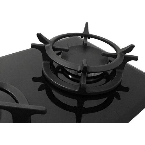 Phönix Domino Gaskochfeld Glas Gaskocher 2 flammig Kochfeld autark Propan/ Erdgas