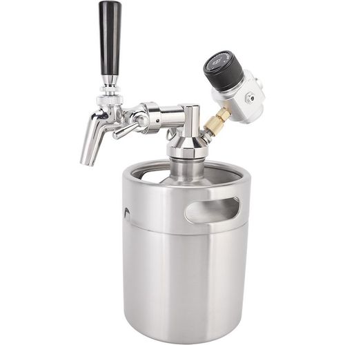 2L Edelstahl Homebrew Mini Keg Kit Bierzapfhahn+Speer+Keg+Druckmessgerät