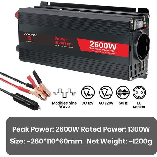 Auto-Inverter, modifizierte Sinuswelle, USB-Ausgang, 12V-220V-2600W-a