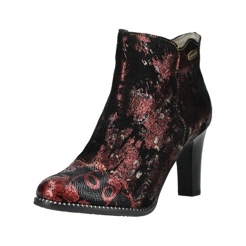 High-Heel-Stiefelette LAURA VITA "LAURA VITA Stiefelette Leder", Damen, Gr. 38, schwarz (schwarz, rot), Leder, Schuhe