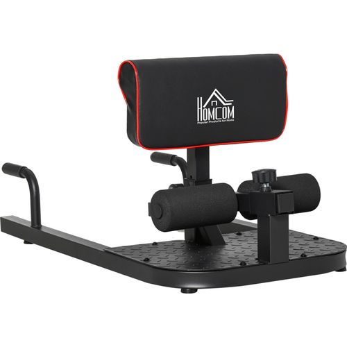 Sissy Squat Kniebeugentrainer Beintrainer Bauch-Gesäß-Trainer 3 in 1 Trainer verstellbar bis 120 kg Stahl Schwarz 50 x 97 x (44,5–56,5) cm