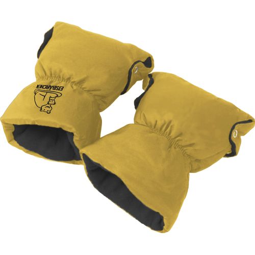 Kinderwagen-Handwärmer HEITMANN FELLE "Eisbärchen Copy", Kinder, gelb (ocker), Polyester, Kinderwagen-Handwärmer, Handschuhe für den Kinderwagen, Handmuff mit praktischen Druckknöpfen