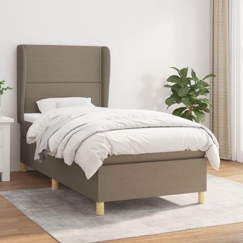 CLORIS Boxspringbett Polsterbett mit Matratze Taupe 90x200 cm Stoff, 56,05 kg Image