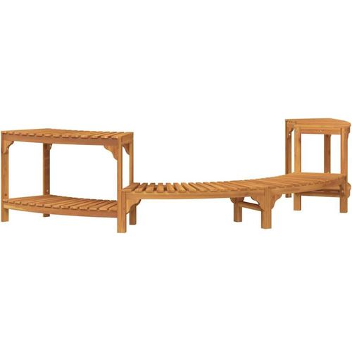 vidaXL Whirlpool Umgebung Halb-Rund Braun 252 x 112 x 55,5 cm