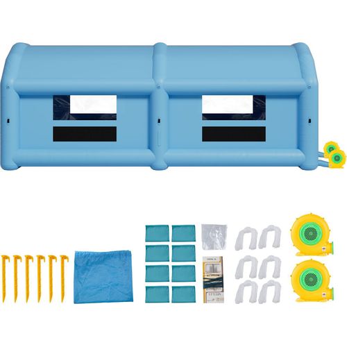 SucceBuy Aufblasbare Lackierkabine Spritzkabine 10 x 6 x 4 m, Zelt mit 950 W und 1100 W Gebläsen sowie Luftfiltersystem, Runddach, Oxford-Gewebe, geeignet für die Spritzlackierung von Metallteilen und Fahrzeugen