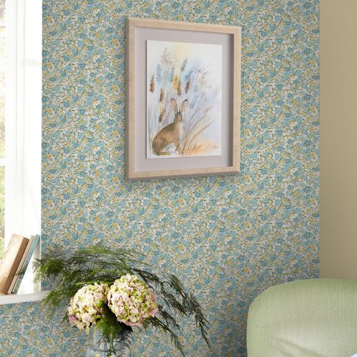 Vliestapete LAURA ASHLEY "Loveston", blau, B:0,52m H:10m L:10m, Vlies, Tapeten, 10mx52cm (ca. 5m2)