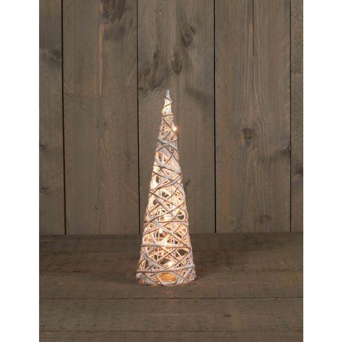 Led-Dekoleuchte , Weiß , Textil , 40 cm , Timerfunktion , Dekoration, Weihnachtsdekoration