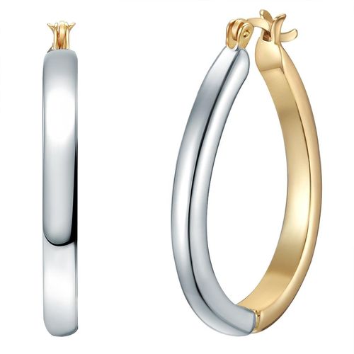 Paar Creolen LULU & JANE "Set: LJ79", silber, gelbgold, Ohrringe, Damen, 36,0mm, Metall-Legierung