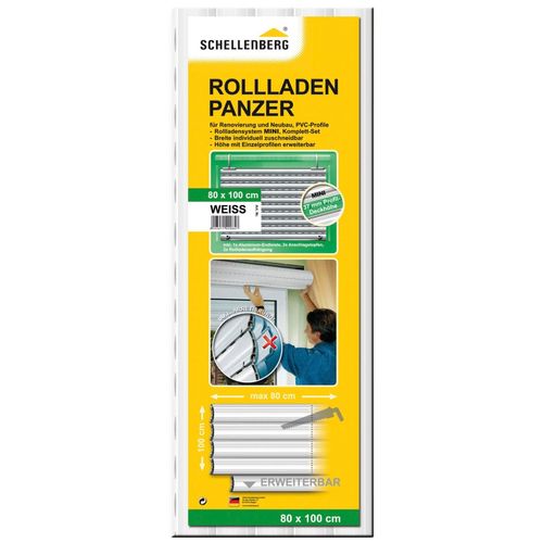 Rollladenpanzer SCHELLENBERG "Set für Fenster, Mini System für 40 mm Stahlrohrwelle", weiß, B:80cm H:100cm, Rollläden, PVC Jalousie, in verschiedenen Größen erhältlich, weiß
