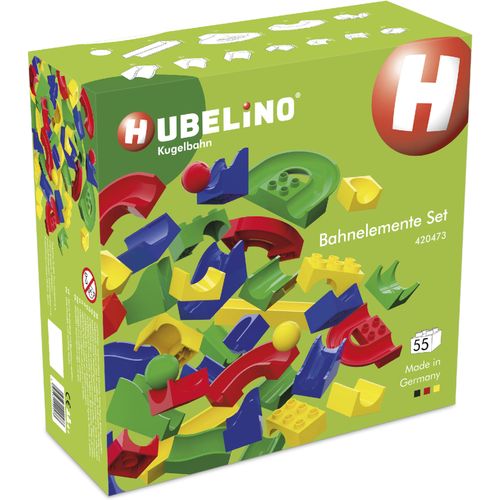 Kugelbahn-Bausatz HUBELINO "Kugelbahn Bahnelemente Set", bunt, Kugelbahnen, Kinder, Kunststoff, Made in Germany