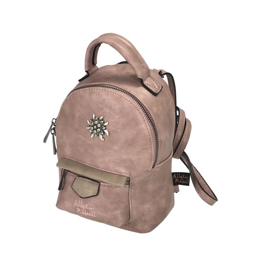 Rucksack ALLGÄU REBELL "Rosi", Damen, Gr. B/H/T: 20cm x 16cm x 10cm, rosa, Lederimitat, Rucksäcke Rucksack, mit mehreren Tragemöglichkeiten